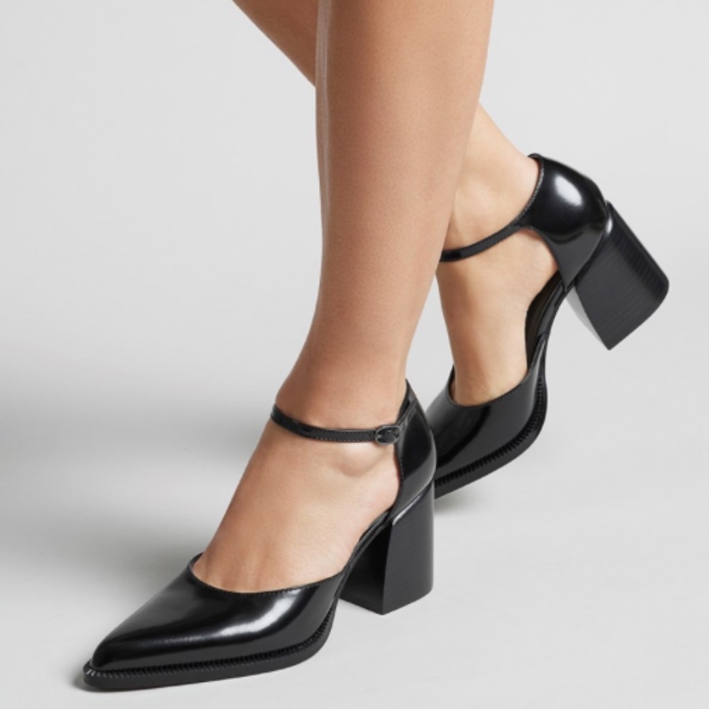 Franco Sarto Diona Ankle Strap Pump In Bronze Leather